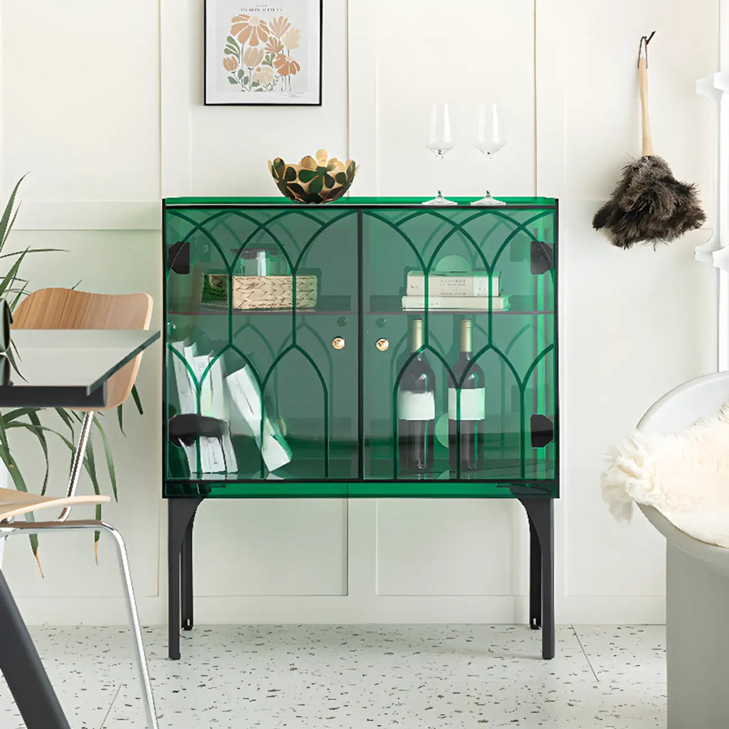 Vitrine carrée minimaliste en acrylique avec portes