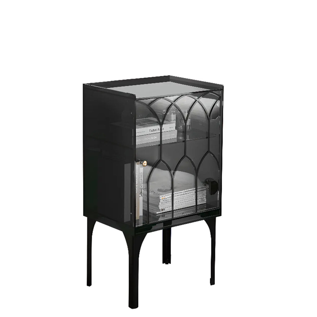 Vitrine carrée minimaliste en acrylique avec portes