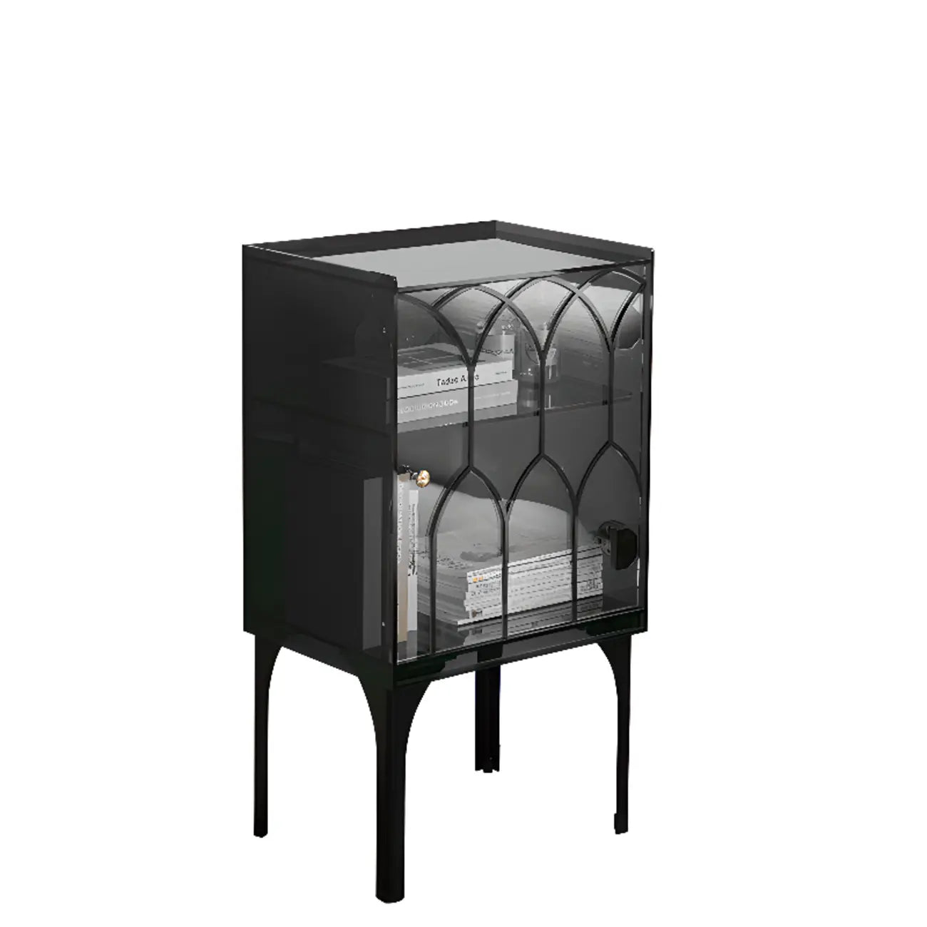 Vitrine carrée minimaliste en acrylique avec portes