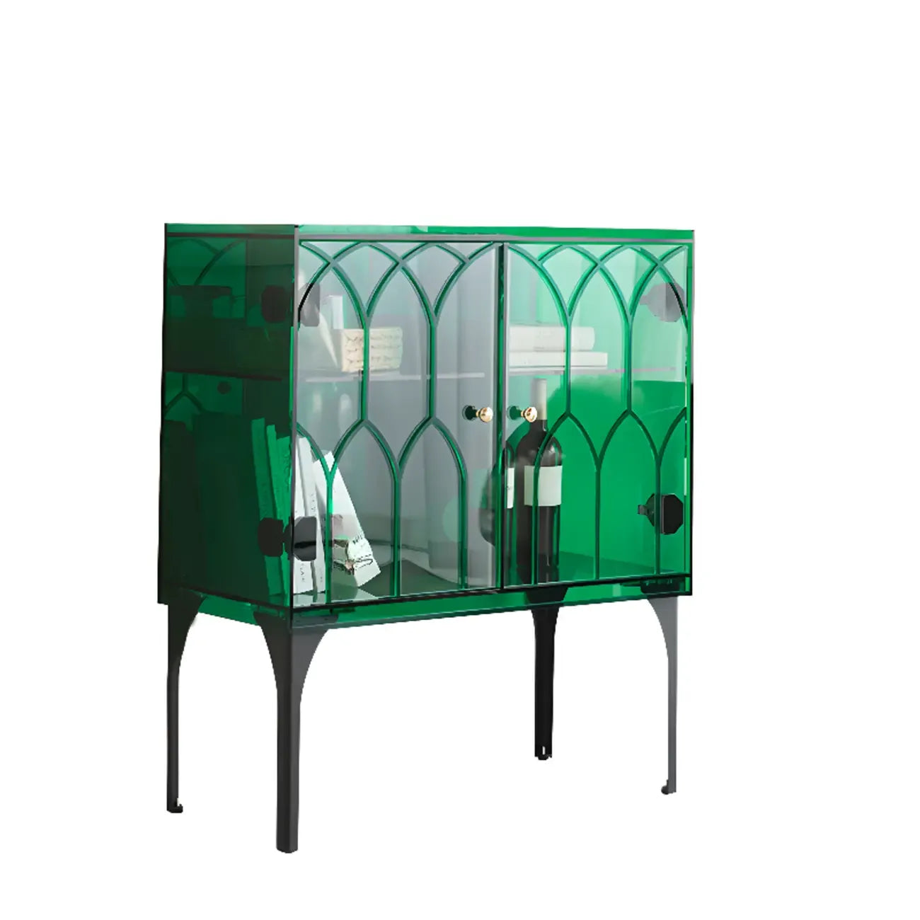 Vitrine carrée minimaliste en acrylique avec portes