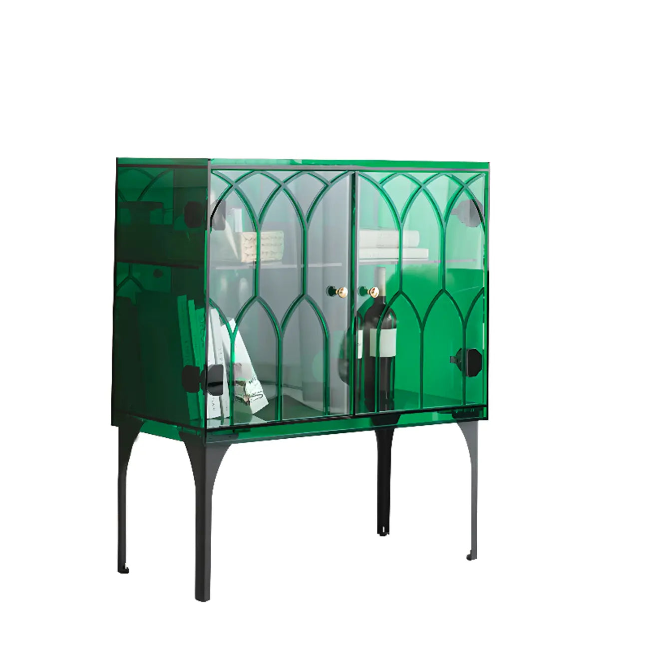 Vitrine carrée minimaliste en acrylique avec portes