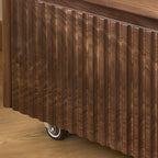 Table de chevet moderne à 3 tiroirs en bois massif marron