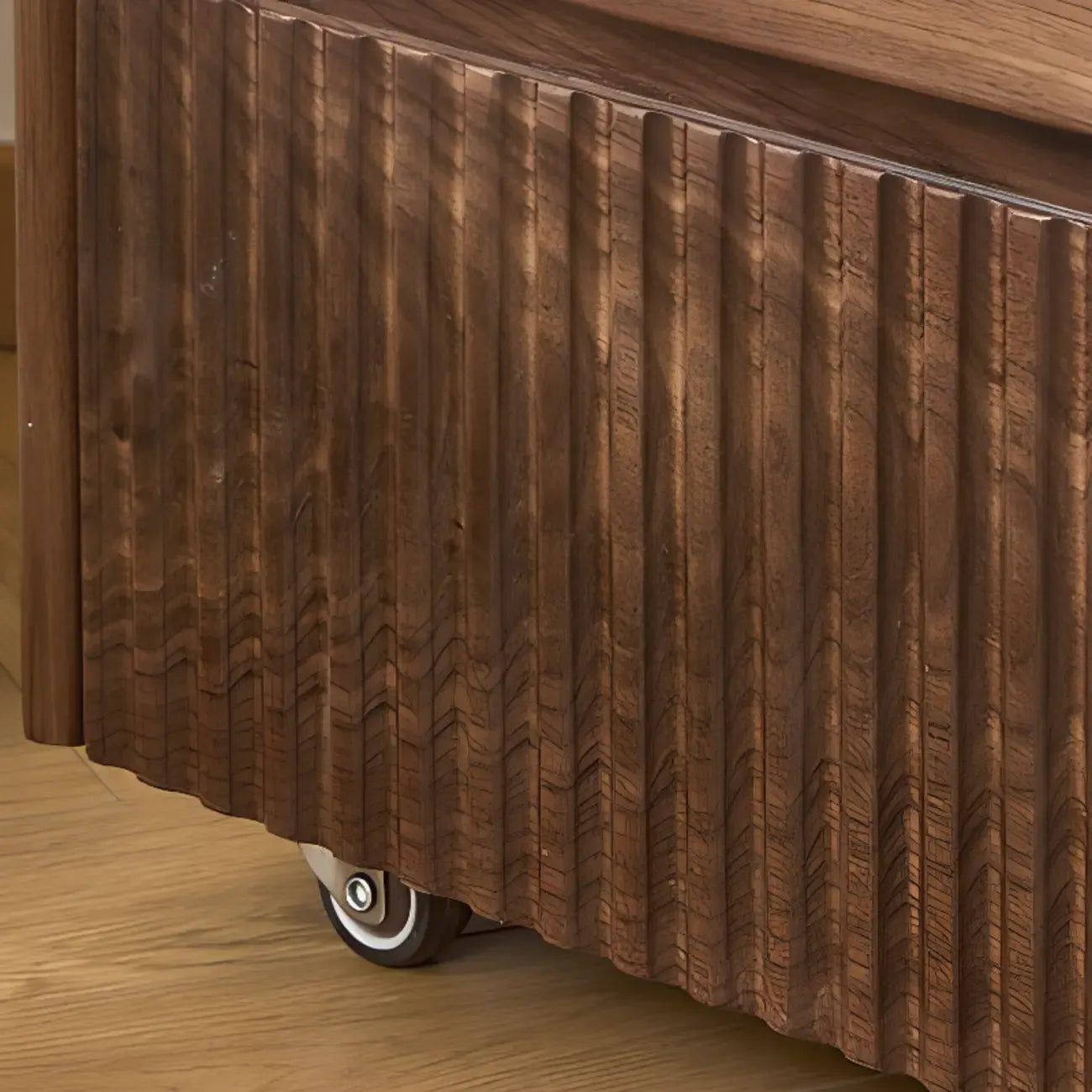 Table de chevet moderne à 3 tiroirs en bois massif marron