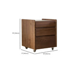 Table de chevet moderne à 3 tiroirs en bois massif marron