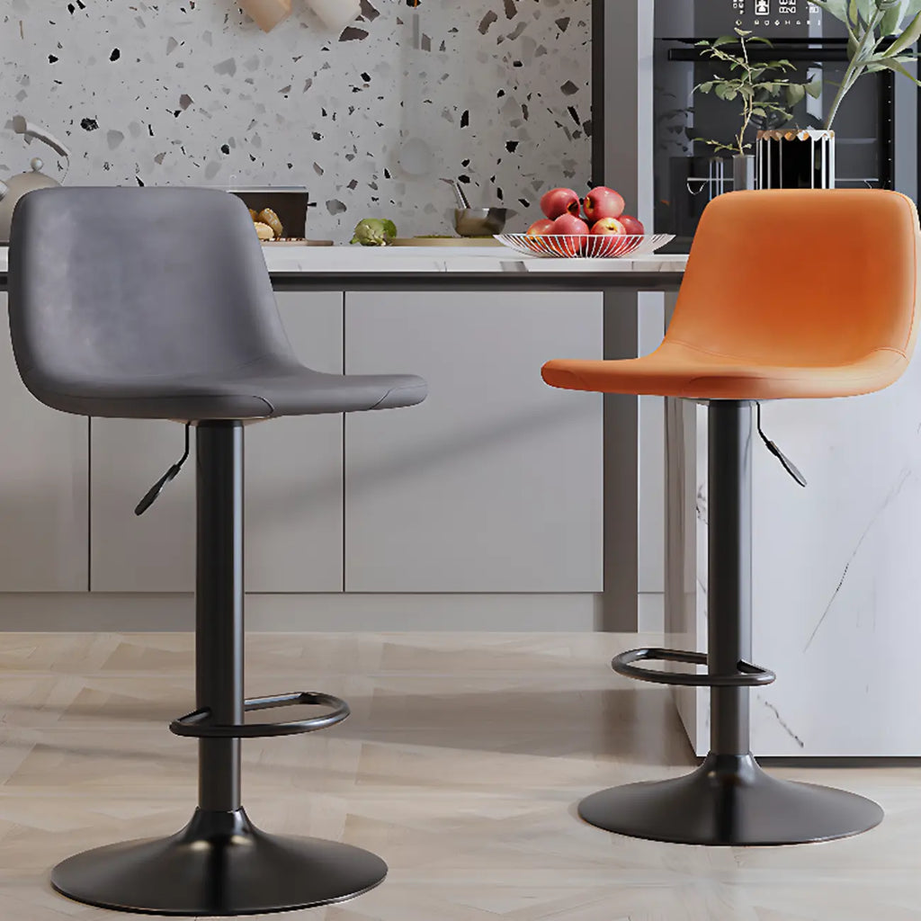 Tabouret de bar pivotant en cuir moderne, hauteur réglable
