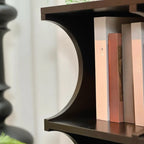 Bibliothèque modulaire moderne en bois noir à 2 niveaux en forme de cube