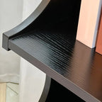 Bibliothèque modulaire moderne en bois noir à 2 niveaux en forme de cube