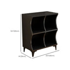 Bibliothèque modulaire moderne en bois noir à 2 niveaux en forme de cube