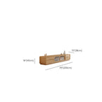 Meuble TV long en bois naturel à 4 tiroirs avec portes vitrées