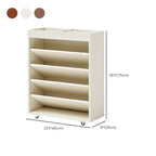 Bibliothèque verticale mobile à 5 étagères en bois brun noyer