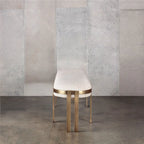 Banc d'entrée ovale en métal beige confortable