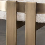 Banc d'entrée ovale en métal beige confortable