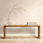 Banc d'entrée minimaliste en bois naturel long