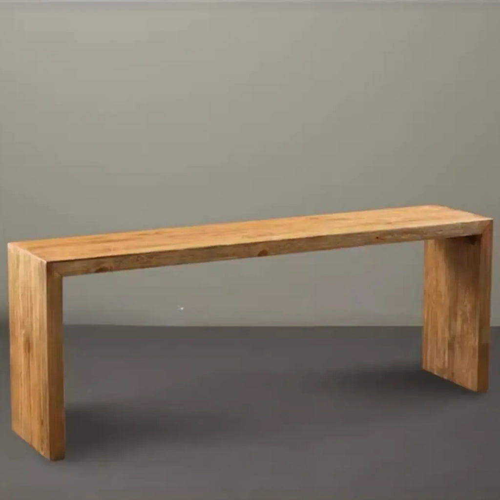 Banc d'entrée minimaliste en bois naturel long