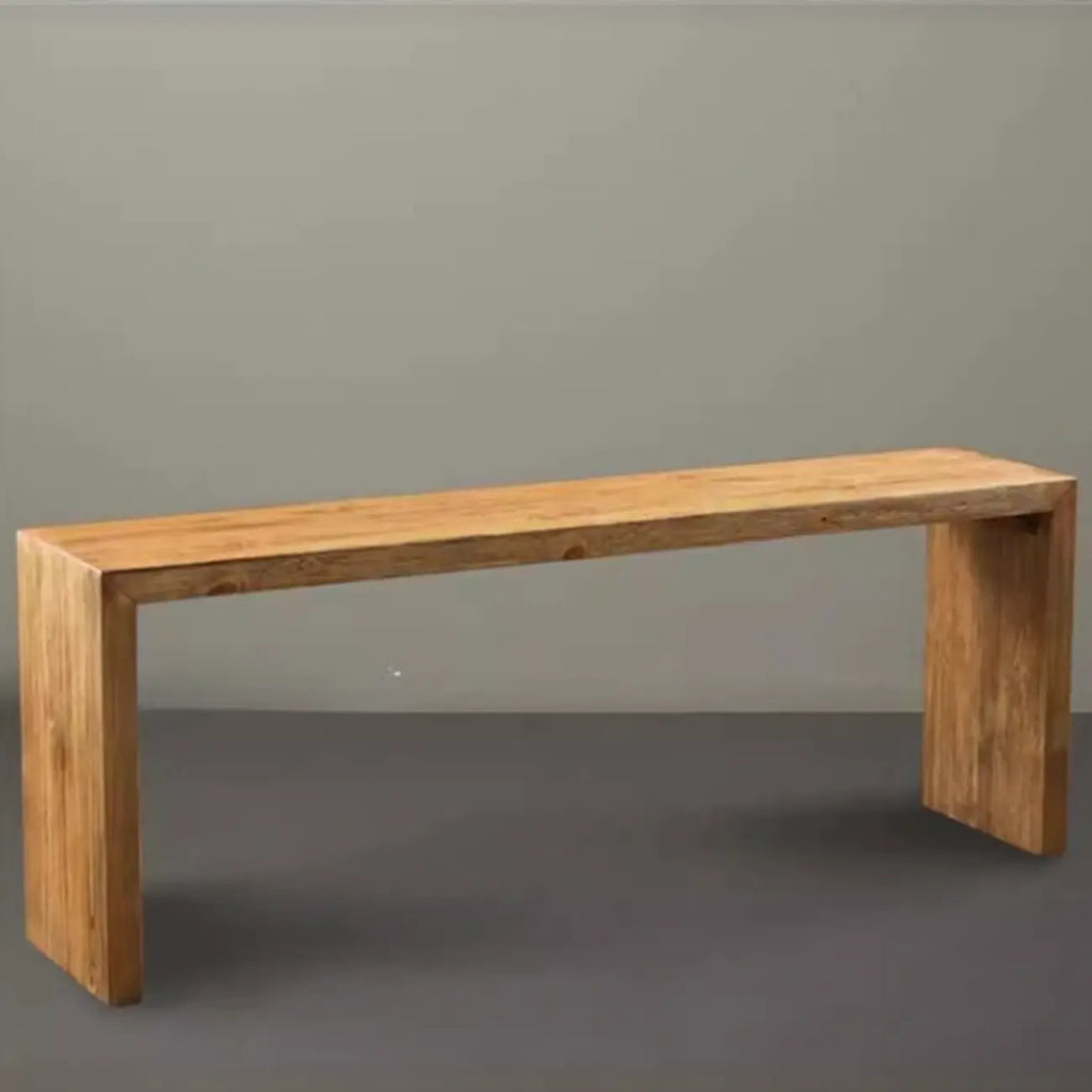Banc d'entrée minimaliste en bois naturel long