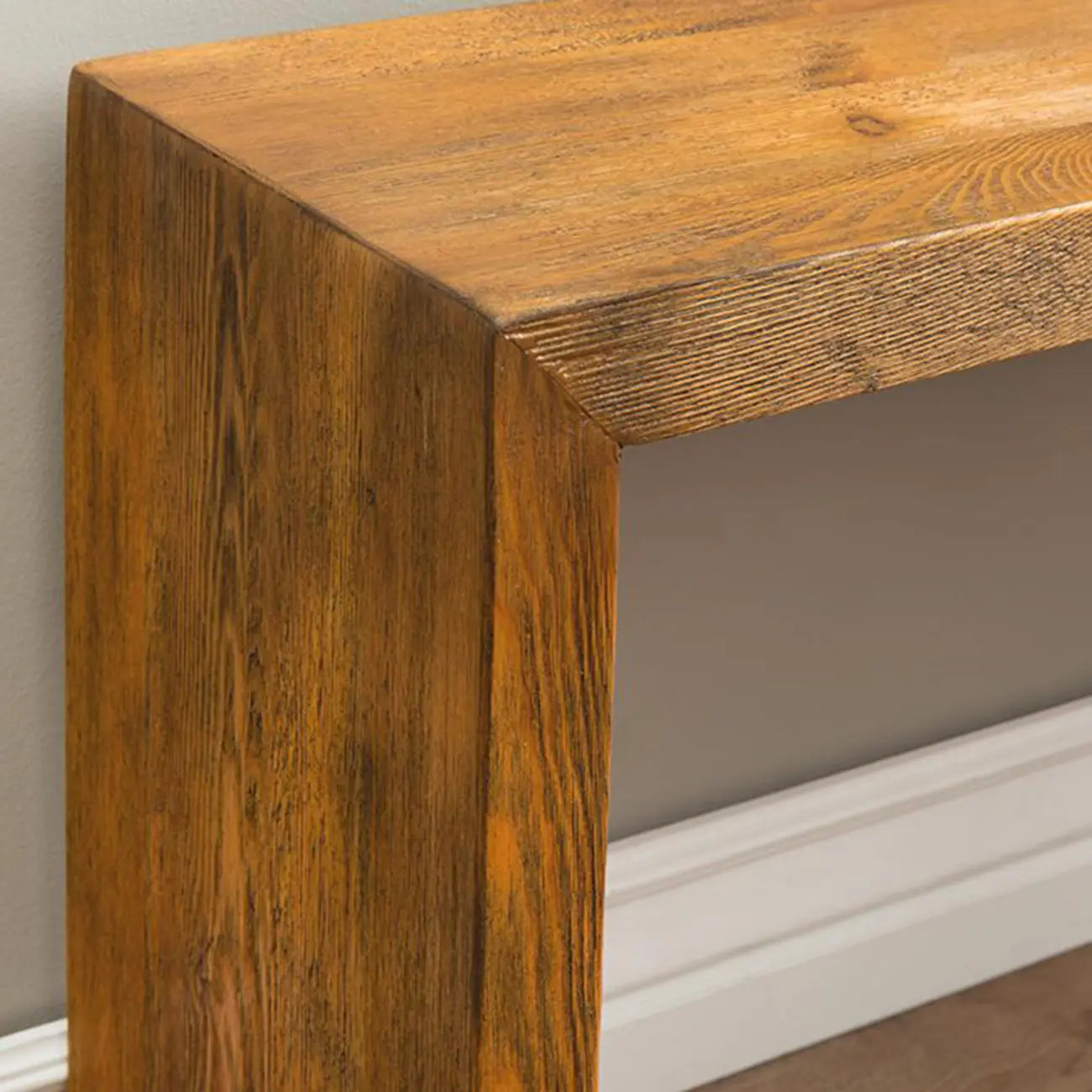 Banc d'entrée minimaliste en bois naturel long