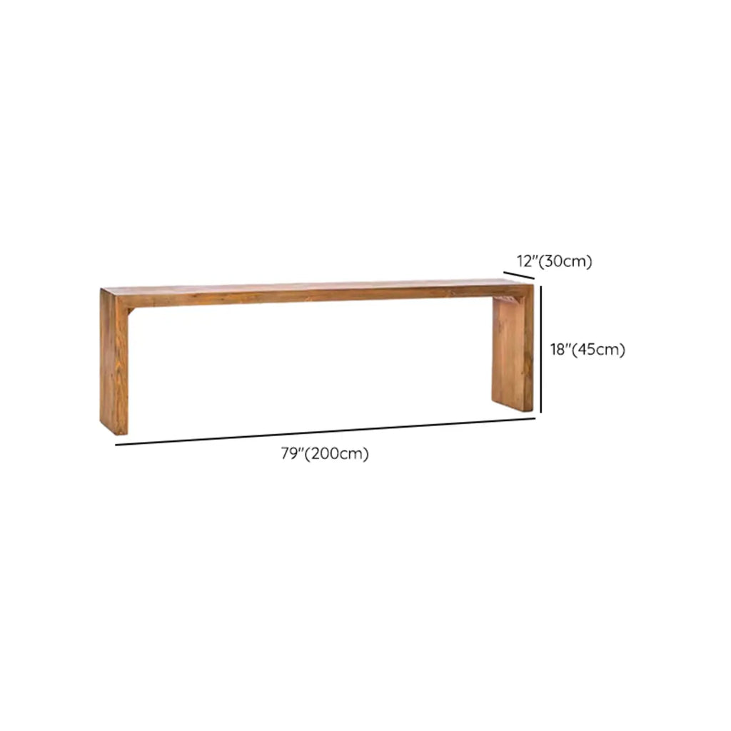 Banc d'entrée minimaliste en bois naturel long