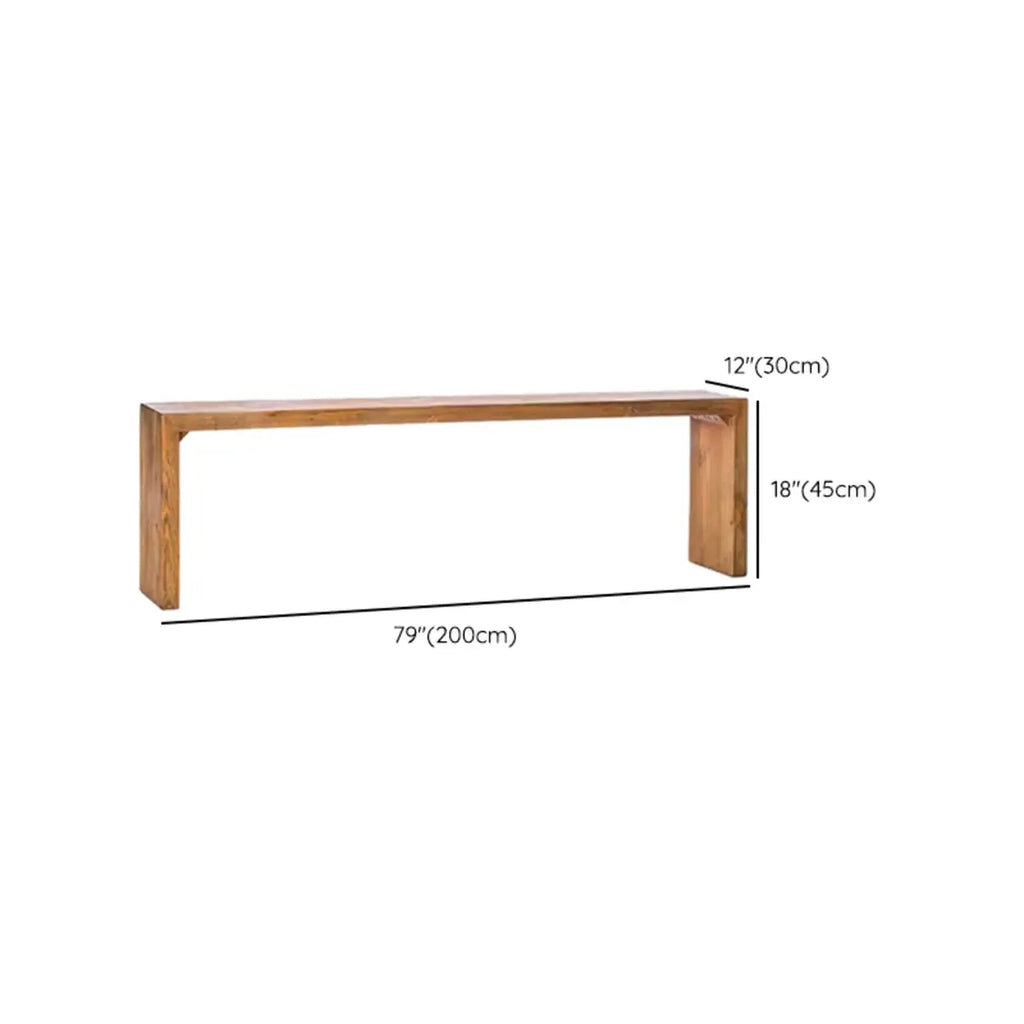 Banc d'entrée minimaliste en bois naturel long