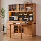 Buffet en bois gain de place avec table à manger coulissante