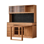 Buffet en bois gain de place avec table à manger coulissante