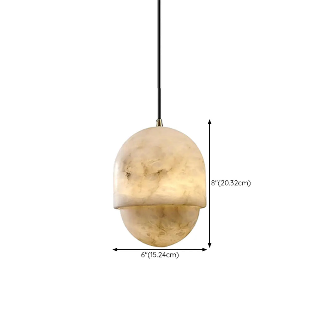 Suspension géométrique en pierre blanche à 1 lumière