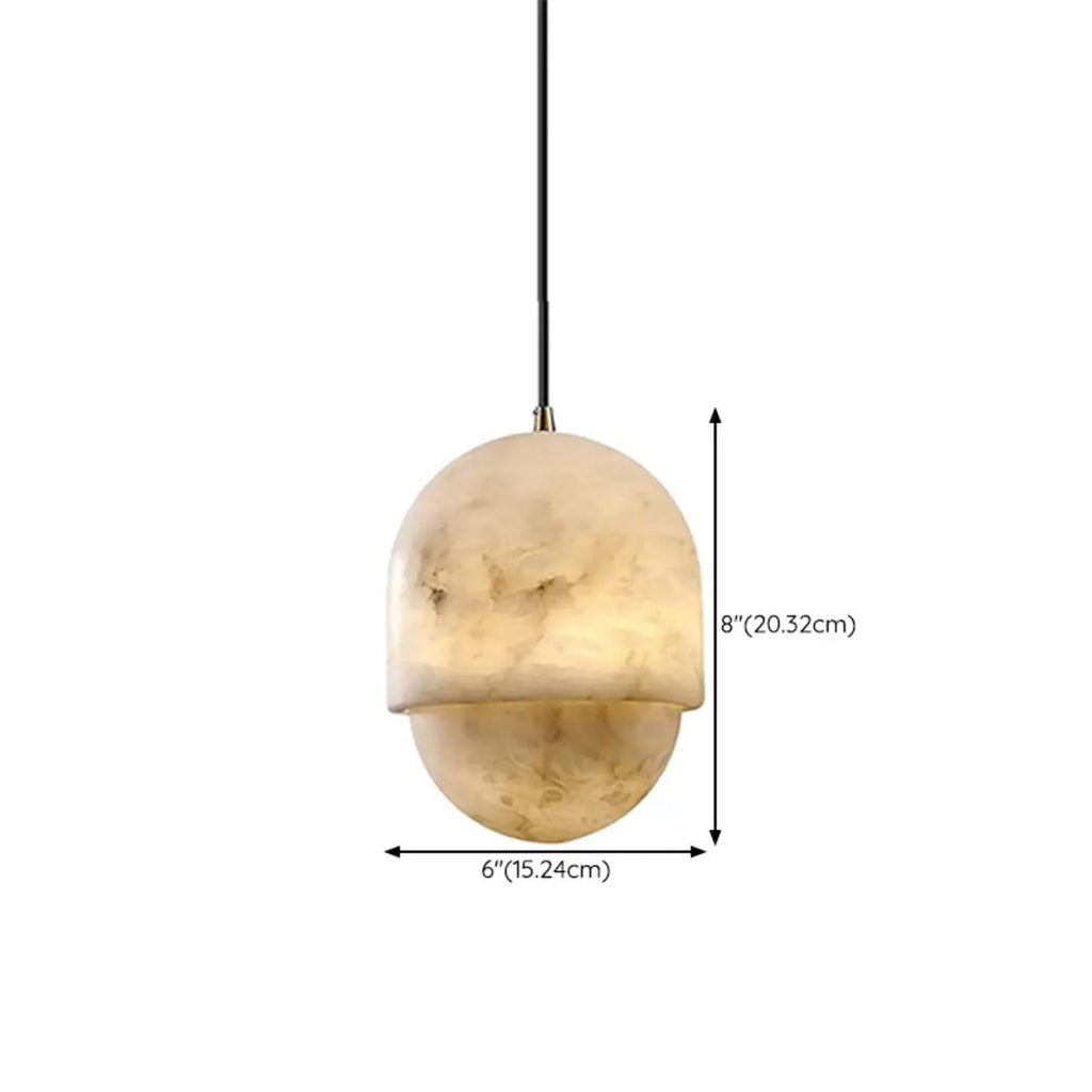 Suspension géométrique en pierre blanche à 1 lumière