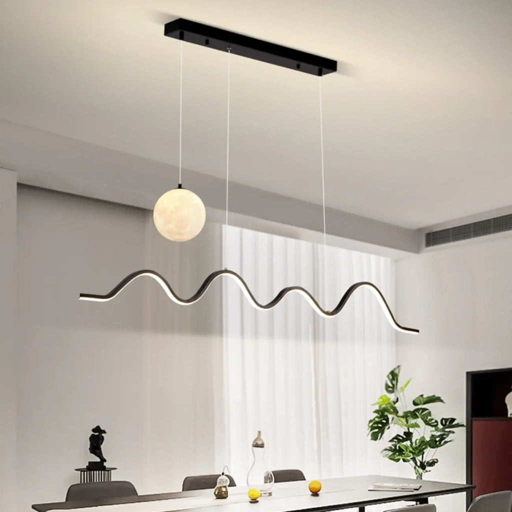 Suspension Art Décor Moderne à 2 Lumières Wave à Variateur Multiple