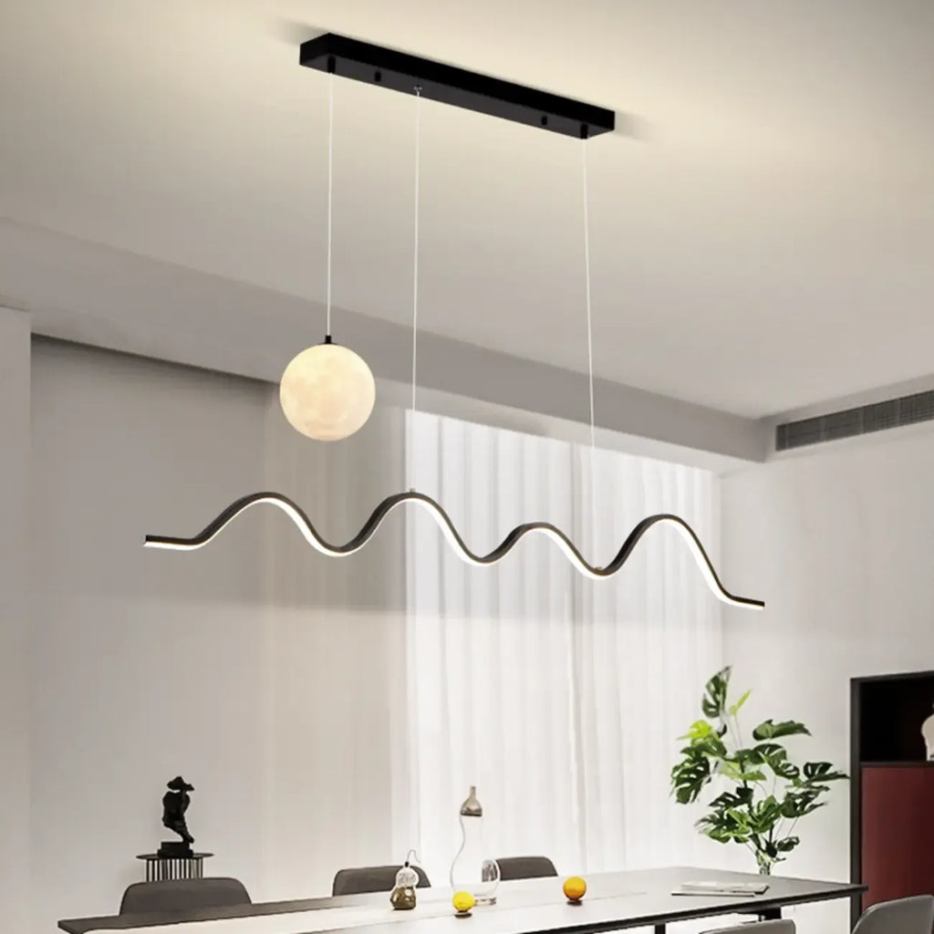 Suspension Art Décor Moderne à 2 Lumières Wave à Variateur Multiple