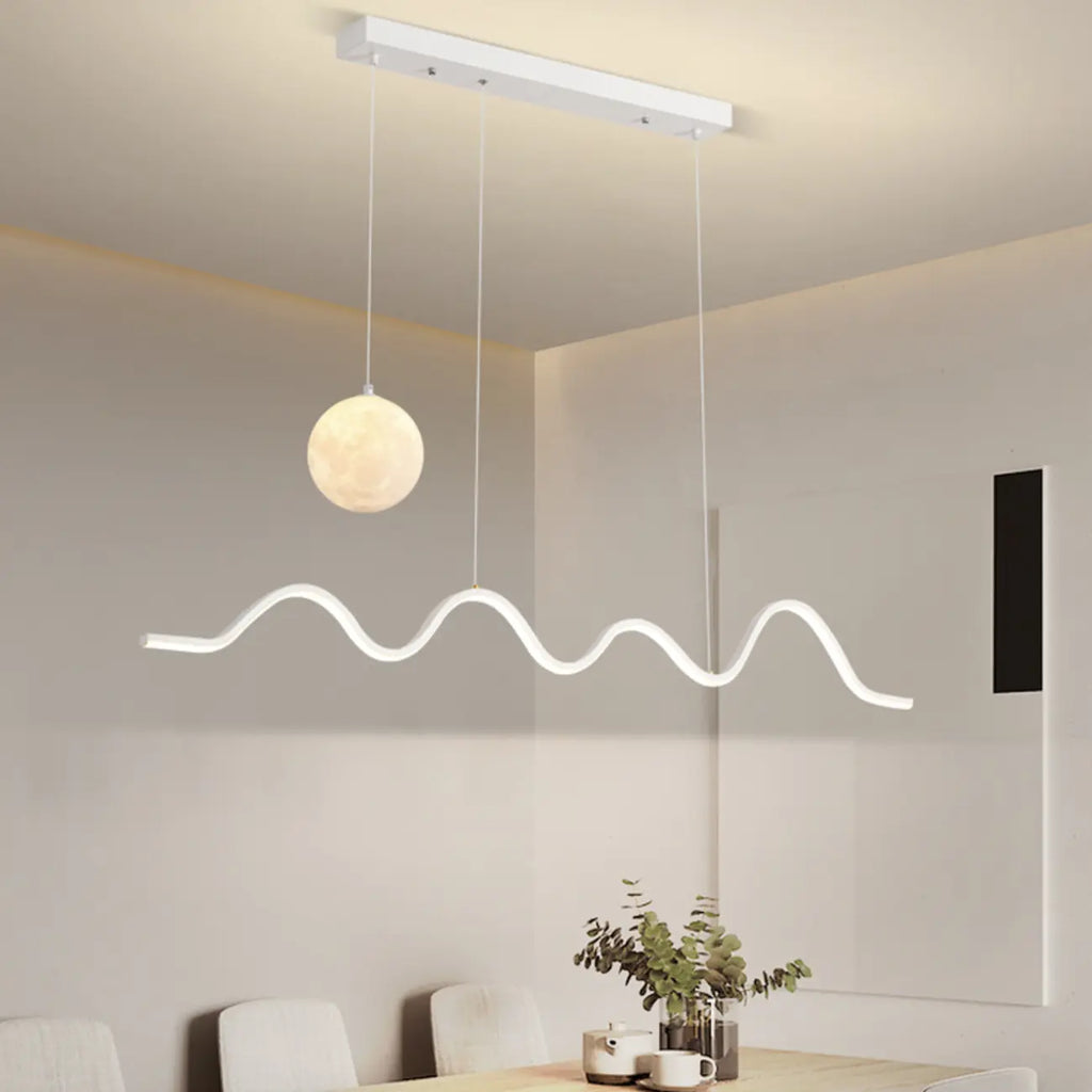 Suspension Art Décor Moderne à 2 Lumières Wave à Variateur Multiple