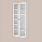 Vitrine minimaliste en bois et porte vitrée réglable