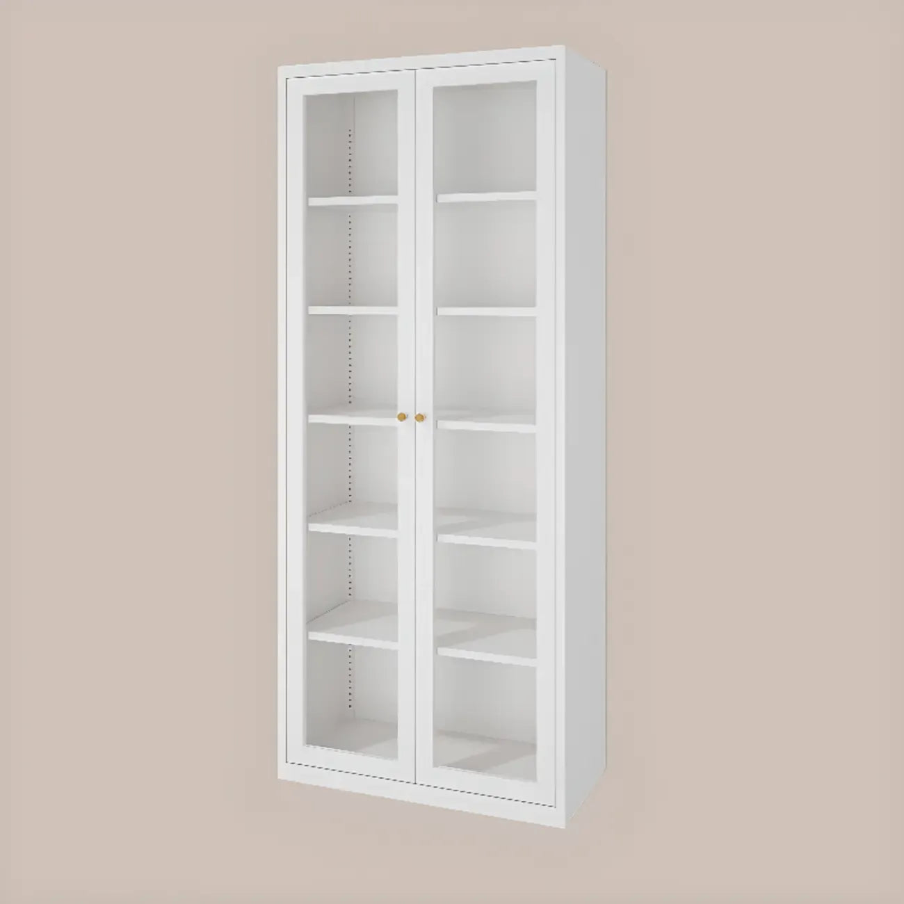 Vitrine minimaliste en bois et porte vitrée réglable
