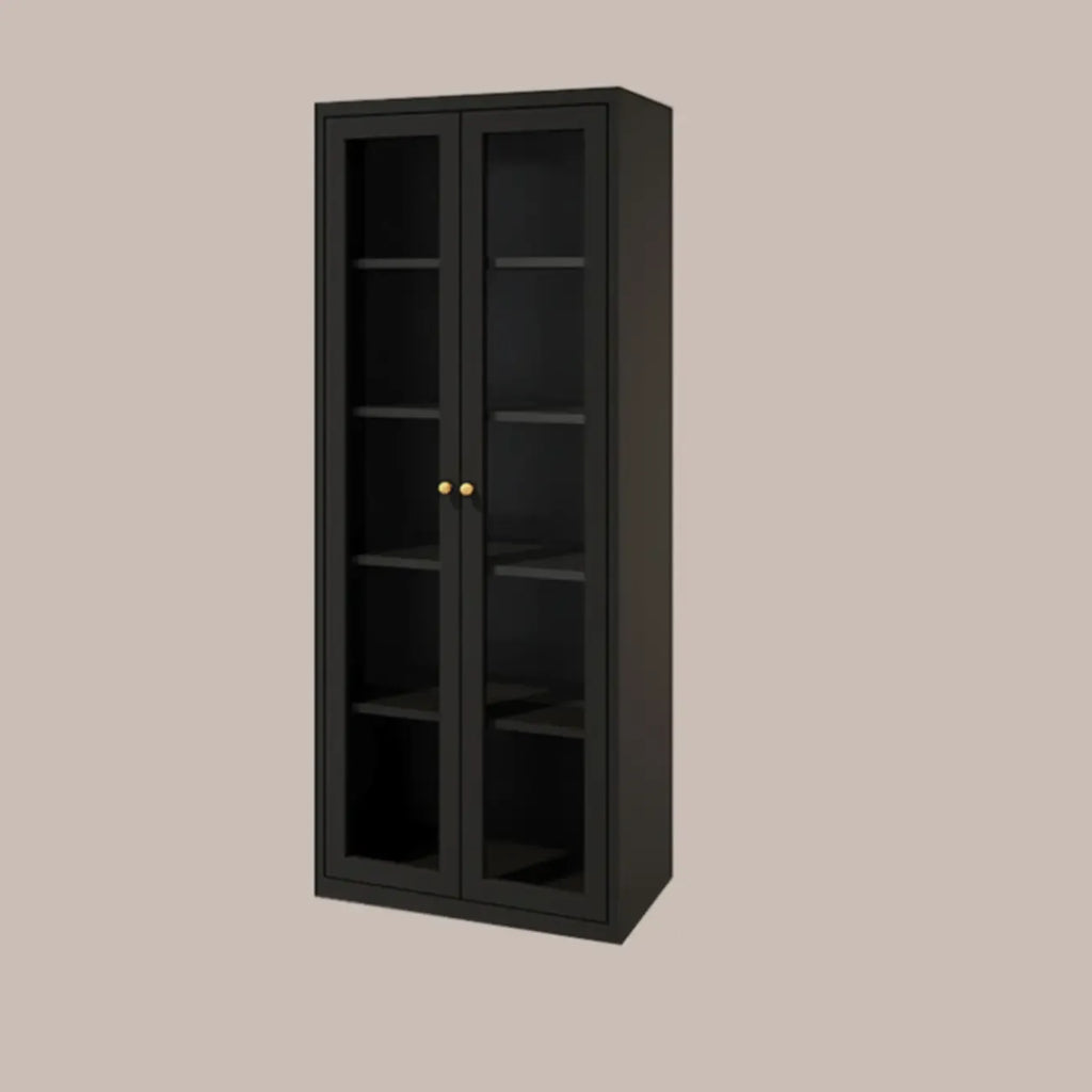 Vitrine minimaliste en bois et porte vitrée réglable