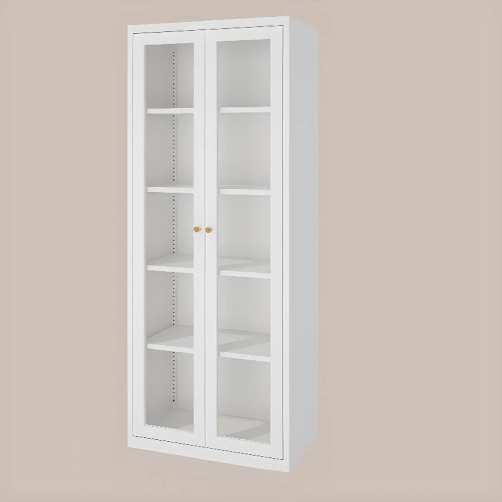 Vitrine minimaliste en bois et porte vitrée réglable