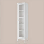 Vitrine minimaliste en bois et porte vitrée réglable