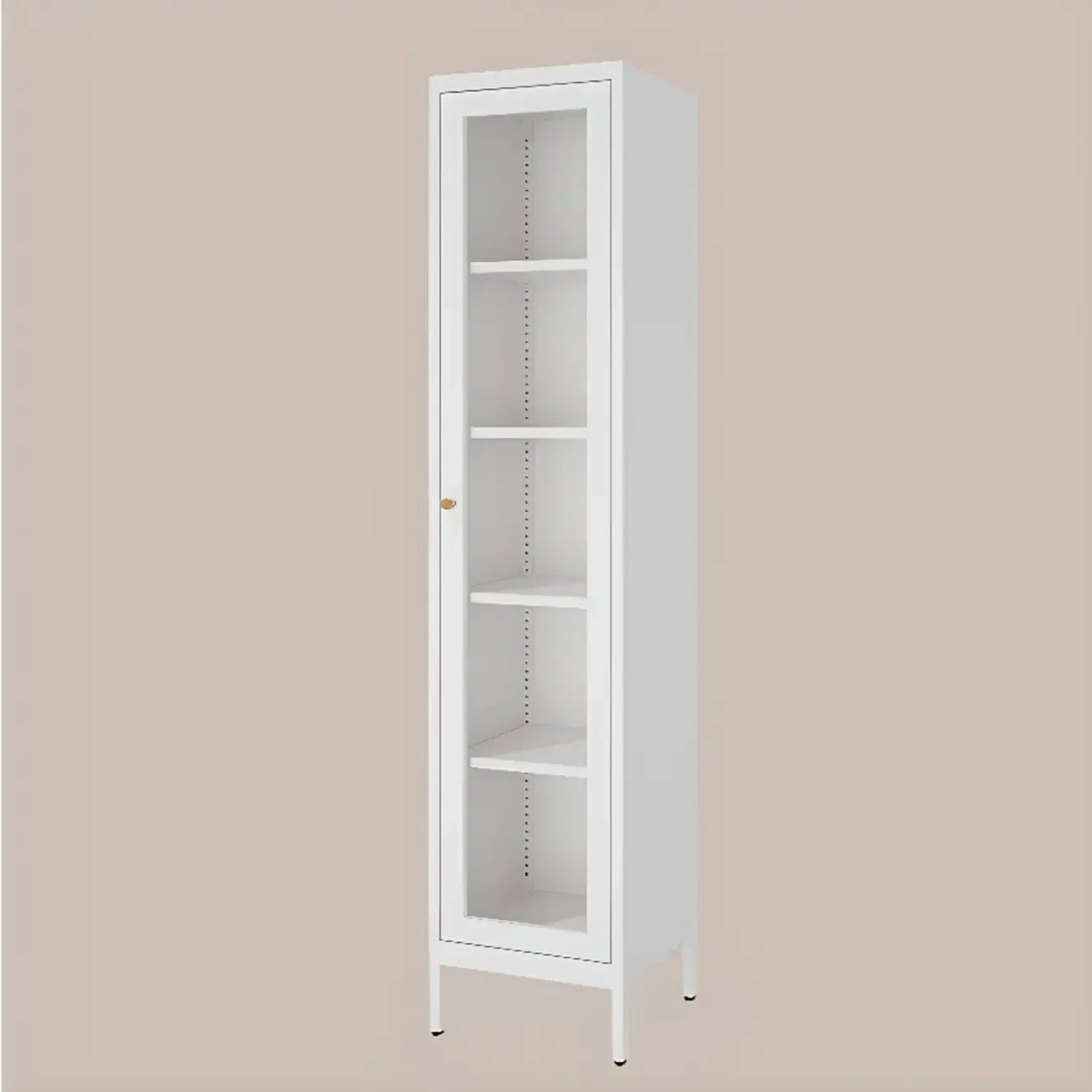 Vitrine minimaliste en bois et porte vitrée réglable