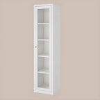 Vitrine minimaliste en bois et porte vitrée réglable