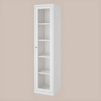 Vitrine minimaliste en bois et porte vitrée réglable