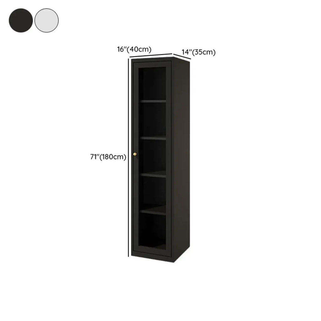 Vitrine minimaliste en bois et porte vitrée réglable