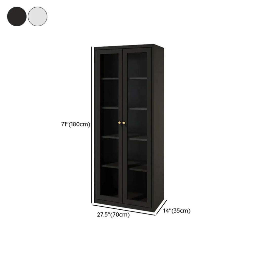 Vitrine minimaliste en bois et porte vitrée réglable