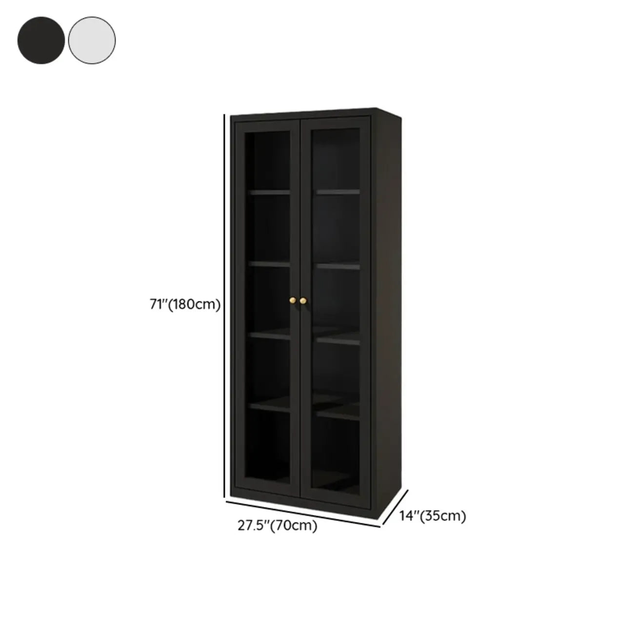 Vitrine minimaliste en bois et porte vitrée réglable