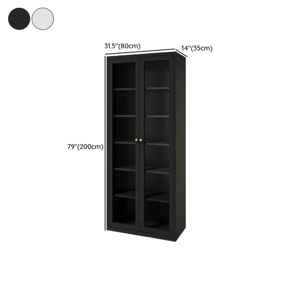 Vitrine minimaliste en bois et porte vitrée réglable