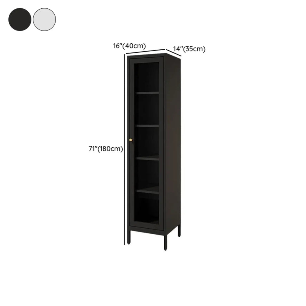 Vitrine minimaliste en bois et porte vitrée réglable