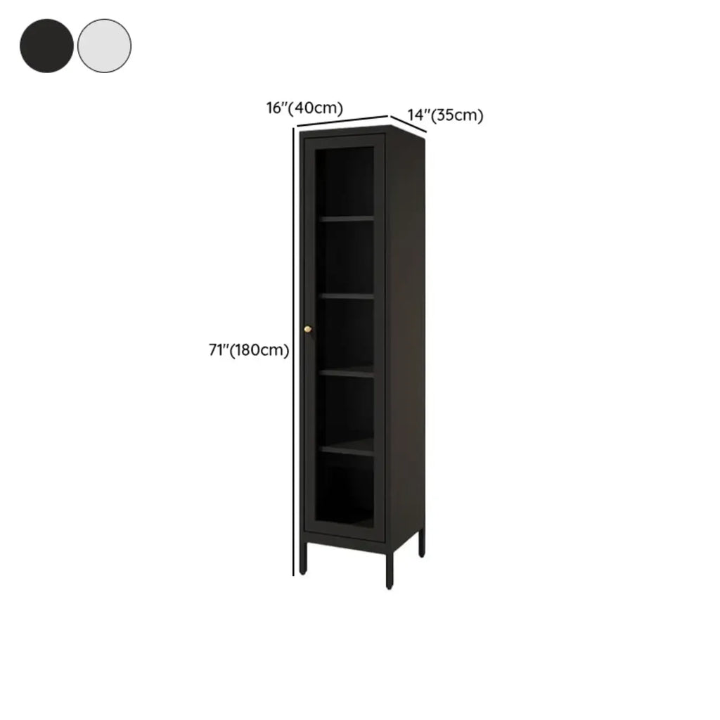 Vitrine minimaliste en bois et porte vitrée réglable