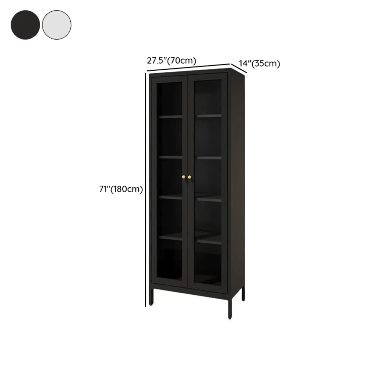 Vitrine minimaliste en bois et porte vitrée réglable