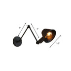 Applique da parete a LED industriale nera orientabile con braccio oscillante