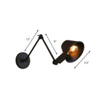 Applique da parete a LED industriale nera orientabile con braccio oscillante