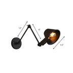 Applique da parete a LED industriale nera orientabile con braccio oscillante