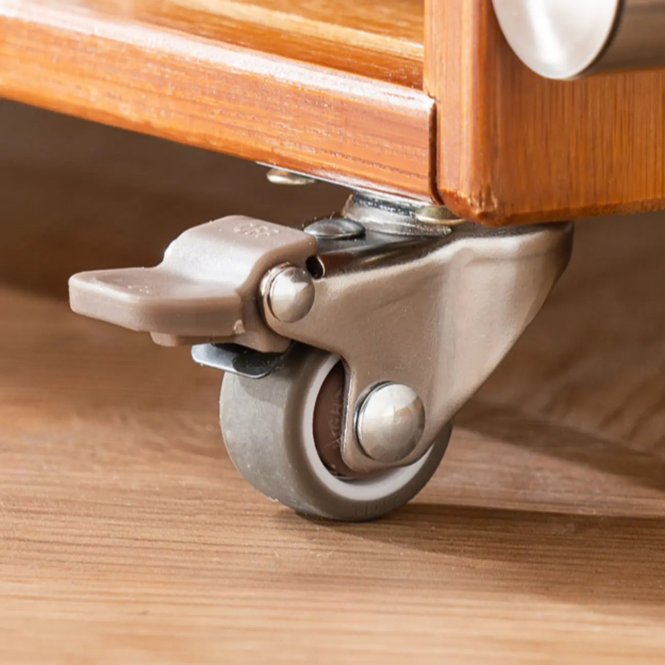 Table d'appoint mobile flexible en bois et métal avec rangement