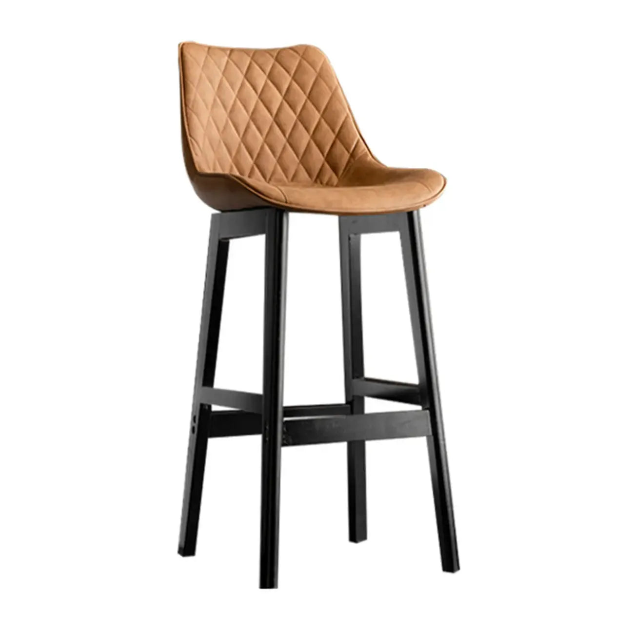 Tabourets de bar modernes du milieu du siècle en similicuir avec pieds en bois