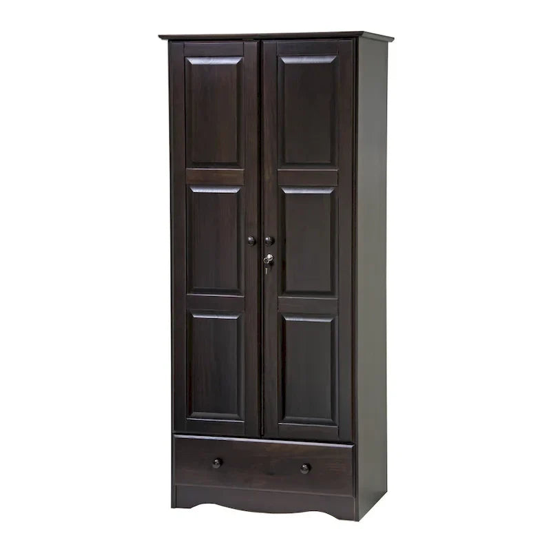 Palace Imports Armoire flexible 100 % bois massif avec poignées en métal ou en bois